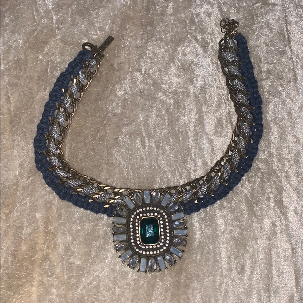 Topshop Jewel Chocker with Fabric Chain